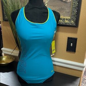 NWT Speedo Teal Swimsuit with Yellow Accents